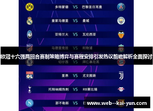 欧冠十六强两回合赛制策略博弈与赛程安排引发热议前瞻解析全面探讨